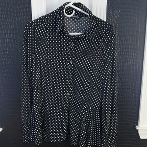 Roz & Ali Black and White Polka Dot Shirt